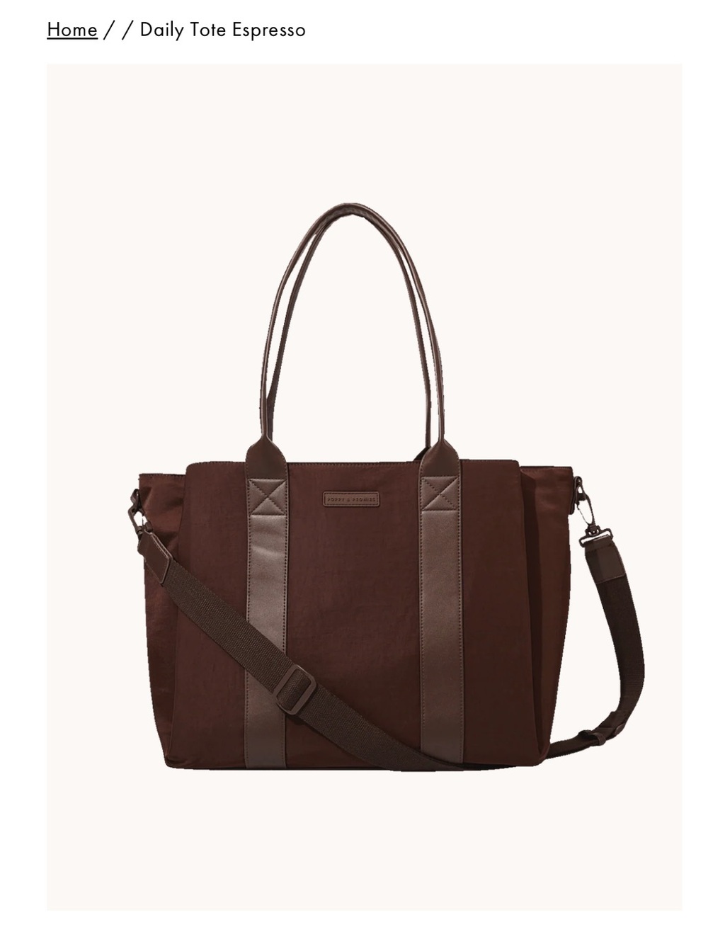 Poppy & Peonies Daily Tote in Espresso - Picture 2 of 15